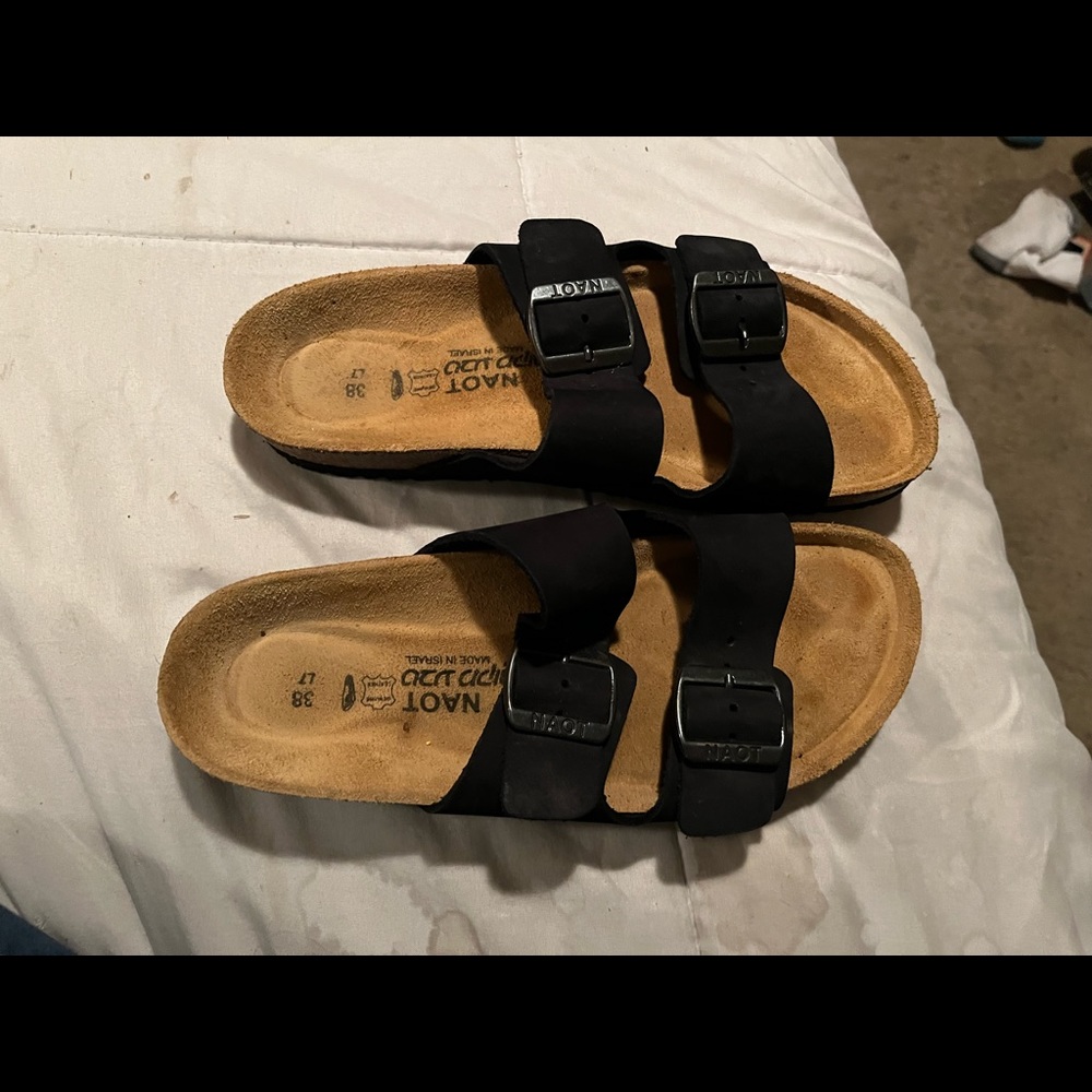 Naot Striped Leather Sandal Size 38